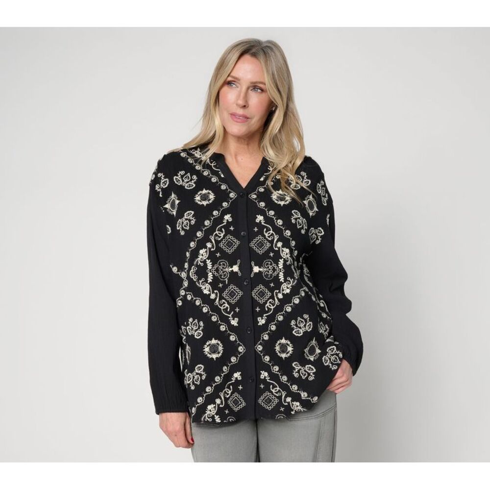 LOGO Lavish Women's Top Sz L Make Your Selection: by Lori Goldstein Black